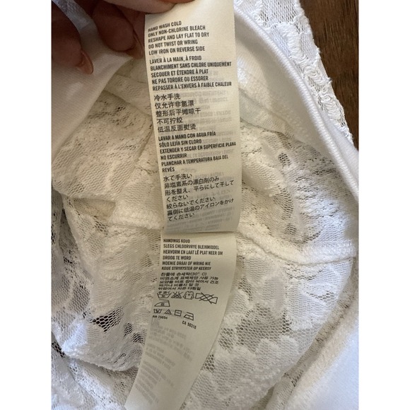 Abercrombie & Fitch Lace Top Women's Medium White Sheer Floral Preppy Cottage - Picture 7 of 8